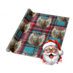 Christmas Tartan pacific blue reindeer Wrapping Paper<br><div class="desc">Christmas Tartan pacific blue reindeer
This colourful Scottish tartan wrapping paper is seamless. It is a composition of colourful highlander cows,  check boxes and intersecting lines in criss-crossed patterns that are associated with different Scottish clans.</div>