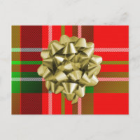 Christmas Tartan Pattern and Bow