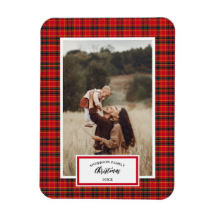 Christmas Tartan Plaid Family Name Year Magnet
