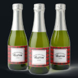 Christmas Tartan Plaid Family Name Year Sparkling Wine Label<br><div class="desc">Christmas Tartan Plaid</div>