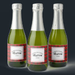 Christmas Tartan Plaid Family Name Year Sparkling Wine Label<br><div class="desc">Christmas Tartan Plaid</div>