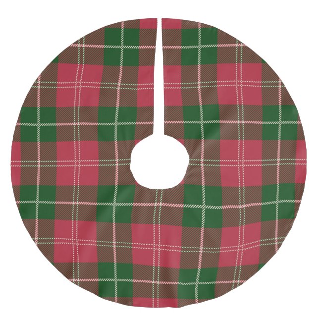 Christmas tartan plaid pattern tree skirt (Front)