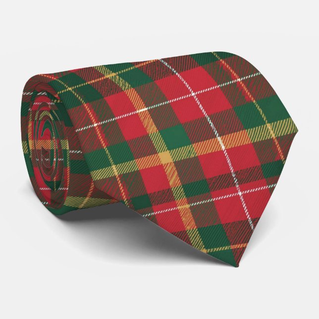 Christmas Tartan Red and Green  Tie (Rolled)