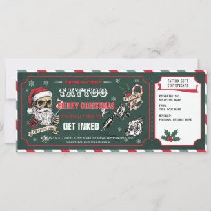 Christmas Tattoo Gift Certificate Card Voucher