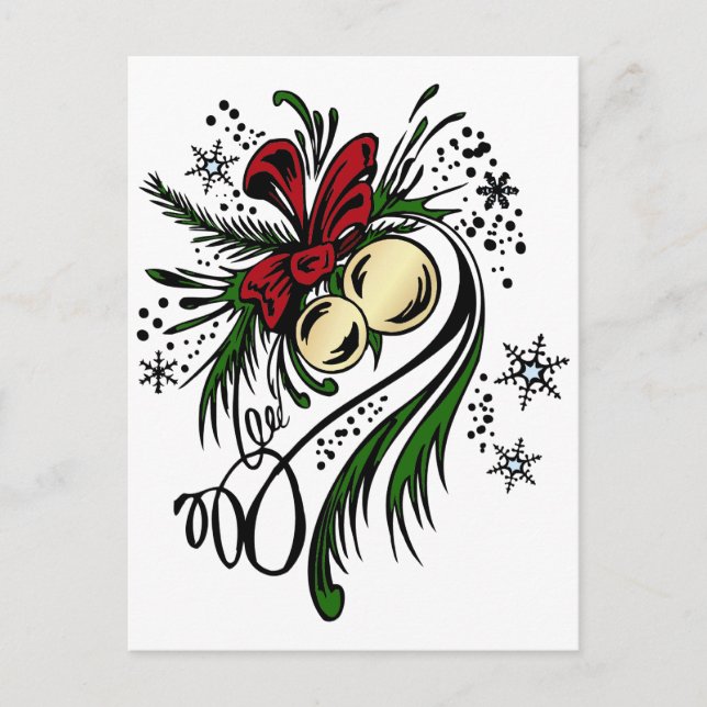 Christmas Tattoo Holiday Postcard (Front)