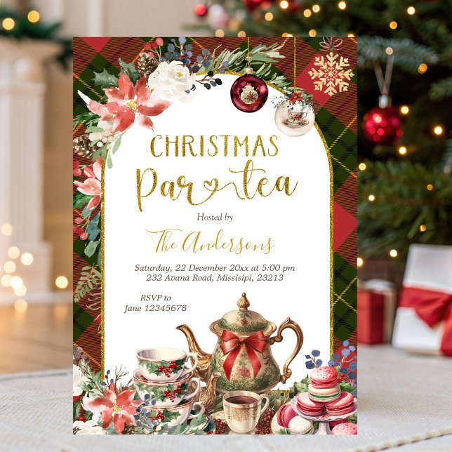 Christmas Tea Holiday Party Invitation (Creator Uploaded)