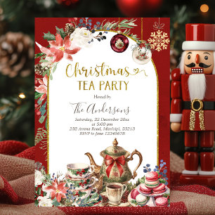 Christmas Tea Holiday Party Invitation