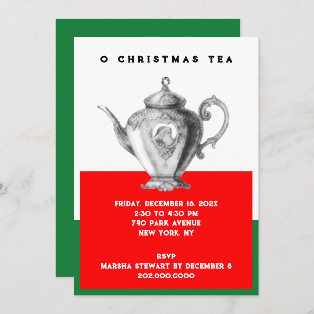 Christmas Tea Invitations (Front/Back)