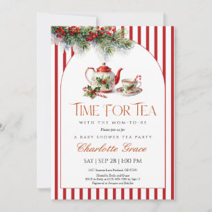 Christmas Tea Party Baby Shower Invitation