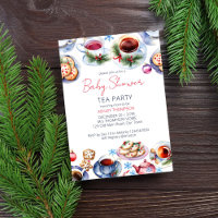 Christmas tea party baby shower template
