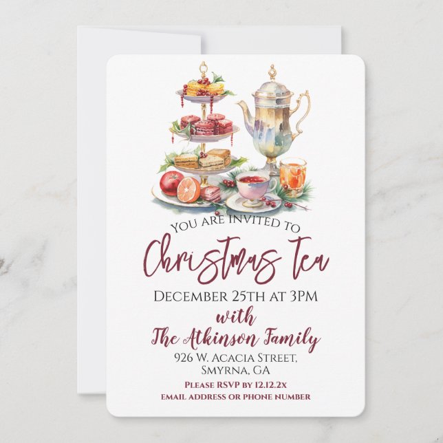 Christmas Tea Party Invitation (Front)