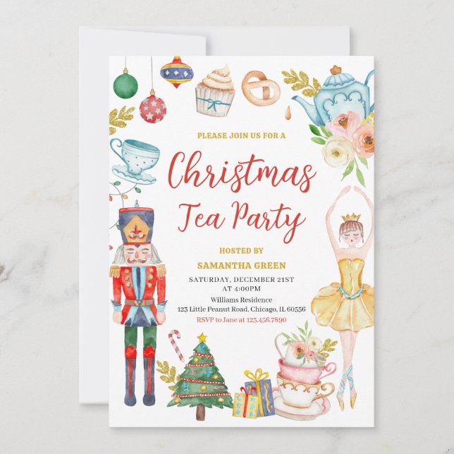Christmas Tea Party Invitation (Front)
