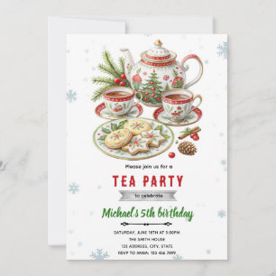 Christmas tea party invitation
