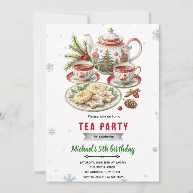Christmas tea party invitation (Front)