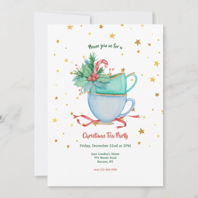 Christmas Tea Party Invitations (Front)
