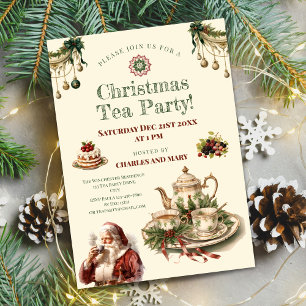 Christmas Tea Party Party Invitation Template