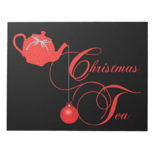 Christmas Tea Party, Red Lace Notepad
