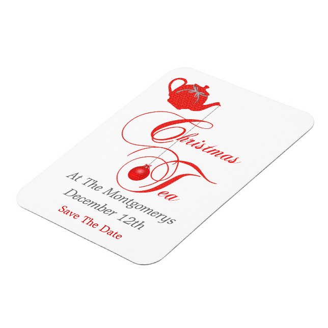 Christmas Tea Party, Save The Date Magnet (Left Side)