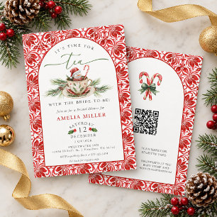 Christmas Tea with the Bride-to-be Bridal Shower Invitation