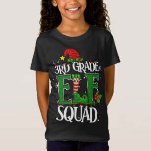 Christmas Teacher 3rd Grade Elf Squad Xmas Lights T-Shirt