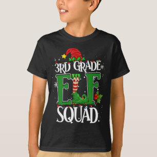 Christmas Teacher 3rd Grade Elf Squad Xmas Lights T-Shirt
