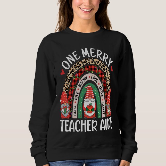 Christmas Teacher Aide  Gnomes Assistant Teacher Sweatshirt (Front)