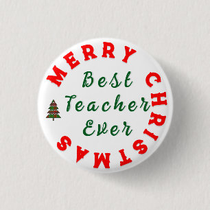 Christmas Teacher Appreciation Quote Typography 3 Cm Round Badge