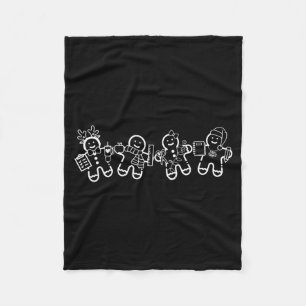 Christmas Teacher Cute Gingerbread Cookies Funny H Fleece Blanket