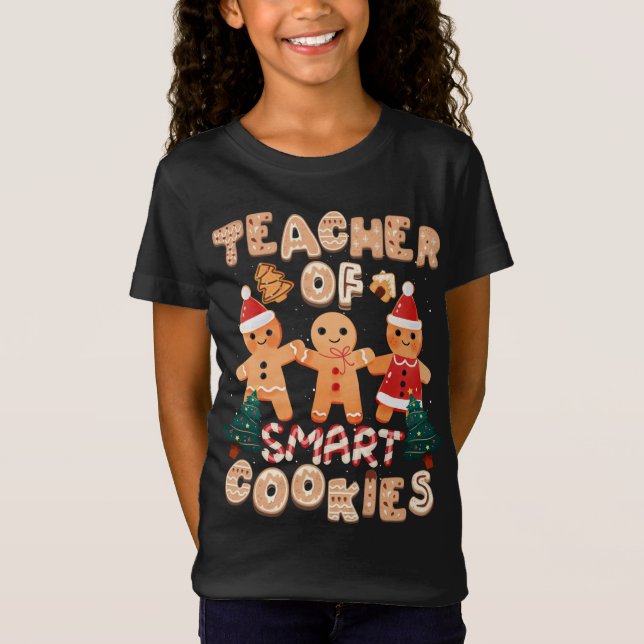 Christmas Teacher Cute Gingerbread Cookies Funny H T-Shirt (Front)