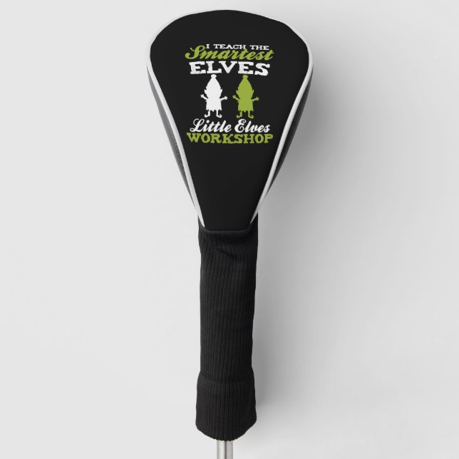 Christmas Teacher - I Teach The Smartest Little Golf Head Cover (Front)