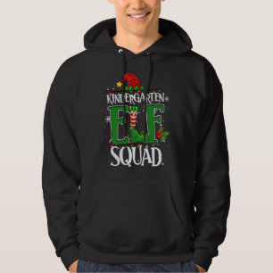 Christmas Teacher Kindergarten Elf Squad Xmas Ligh Hoodie