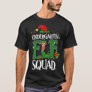 Christmas Teacher Kindergarten Elf Squad Xmas Ligh T-Shirt