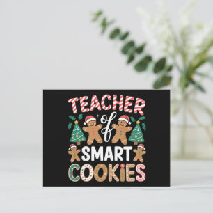 Christmas Teacher Of Smart Cookies Gingerbread Holiday Postcard