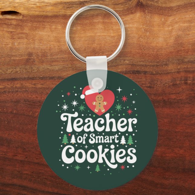 Christmas Teacher Of Smart Cookies  Key Ring (Front)