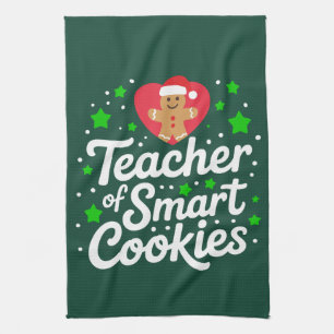 Christmas Teacher Of Smart Cookies Teacher Life  Tea Towel
