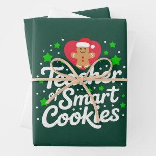 Christmas Teacher Of Smart Cookies Teacher Life Wrapping Paper Sheet