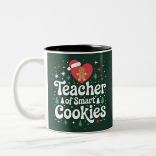 Christmas Teacher Of Smart Cookies Two-Tone Coffee Mug