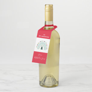 Christmas teacher rainbow nice list cute gift bott bottle tag