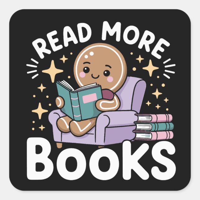 Christmas Teacher Read More Books Funny  Square Sticker (Front)