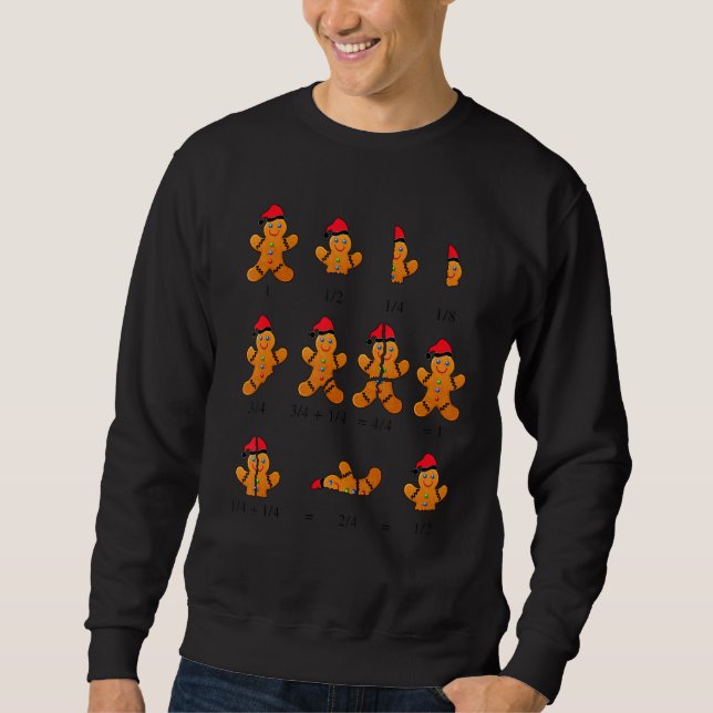 Christmas Teacher Santa Gingerbread Math Teacher M Sweatshirt (Front)