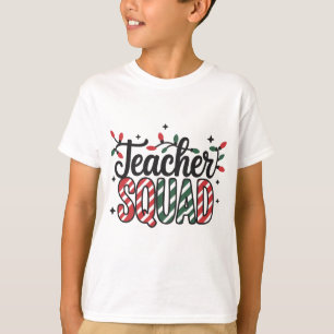 Christmas Teacher Squad Funny Merry Xmas Party T-Shirt
