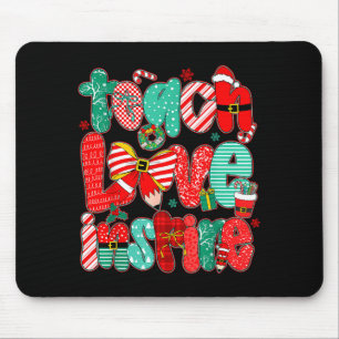 Christmas Teacher Teach Love Insre Xmas Vibes  Mouse Pad