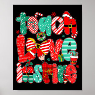 Christmas Teacher Teach Love Insre Xmas Vibes  Poster