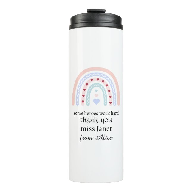Christmas Teacher Thank You personalised Hero Gift Thermal Tumbler (Front)
