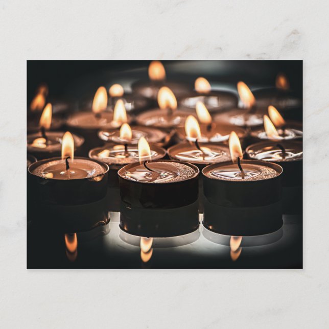 Christmas Tealight Candlelight Postcard (Front)