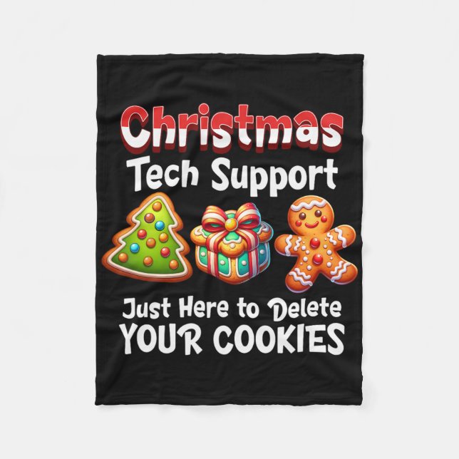 Christmas Tech Support Here To Delete Cookies Men  Fleece Blanket (Front)