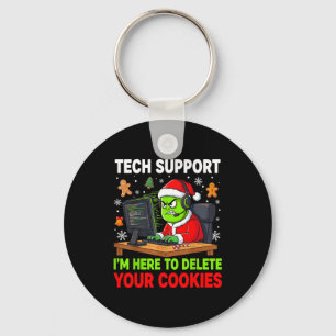 Christmas Tech Suprt Here To Delete Cookies Holida Key Ring
