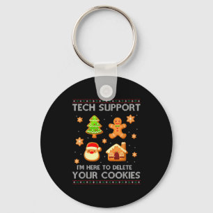 Christmas Tech Suprt Here To Delete Cookies Ugly S Key Ring