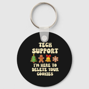 Christmas Tech Suprt Here To Delete Cookies Xmas G Key Ring
