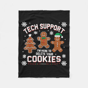 Christmas Tech Suprt Here To Delete Cookies Xmas M Fleece Blanket